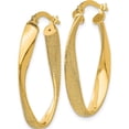 thumbnail image 3 of 14K Yellow Gold 14Ky Oval Twist Hoop Earrings (10 X 4) Made In Italy pre699, 3 of 6