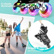 Cifaisi Adjustable Inline Skates with Illuminating Wheels for Kids, Adults, Girls and Boys,Size 3-5