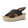 thumbnail image 2 of Zapatos de moda para mujer Plataforma Punta abierta Sandalias de cuña antideslizantes Correa cruzada Boca de pescado Sandalias de cuerda de cáñamo Wmkox8yii nm4662, 2 of 9