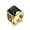 Gold Black, variant on Womens Titanium Steel Ring Electroplated Geometric Inlaid Artificial Gem Ring Black Ruby Fashion American Ring