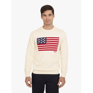 Chaps Men's Long Sleeve Flag Crewneck Sweater