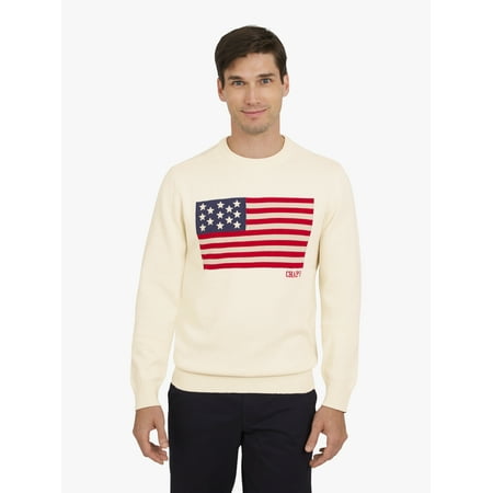 Chaps Men's & Big Men's Long Sleeve Flag Crewneck Sweater, Sizes S-3XL