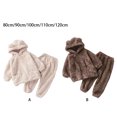 thumbnail image 3 of kurtrusly 2pcs/set Pyjama Chaud à la Maison Ensemble Non Toxique Inodore et Hypoallergénique Colorfast Hiver Pyjama Brun 90cm, 3 of 6