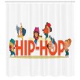 thumbnail image 3 of Hip Hop Shower Curtain, Word Hip Hop with Colorful Dancers Doing Moonwalk Floor Rocking and Windmill Moves, Fabric Bathroom Set with Hooks, 69W X 70L Inches, Multicolor, by Ambesonne, 3 of 3