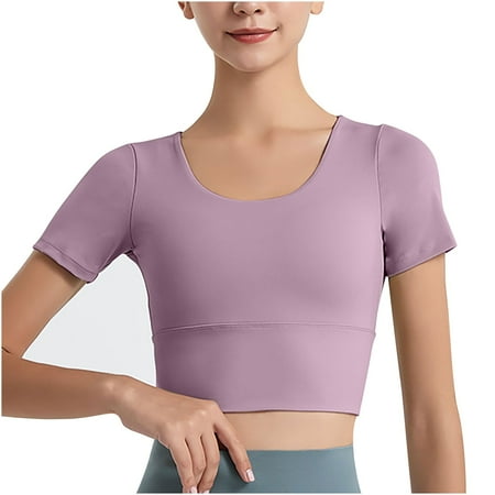 Mrat Tank Tops Women 2024 New Nude Yoga Sports Underwear Beauty Back Fitness Outside to Wear Shock-Proof Push-Up Bra S-17 Hot Pink-a L