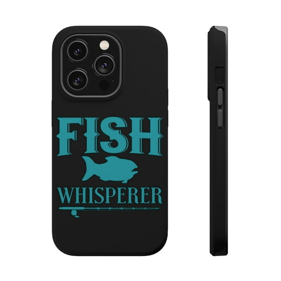 DistinctInk Tough Case for Apple iPhone 15 PRO (6.1" Screen), Compatible with MagSafe Charging - Fish Whisperer