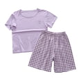 thumbnail image 1 of Odeerbi 1-12 Años Niños Niñas Pijamas de Algodón de Verano Manga Corta Tops Pantalones Cortos Conjunto Suave Estampado Ropa de Dormir Conjuntos de Pijama de Dos Piezas, 1 of 6
