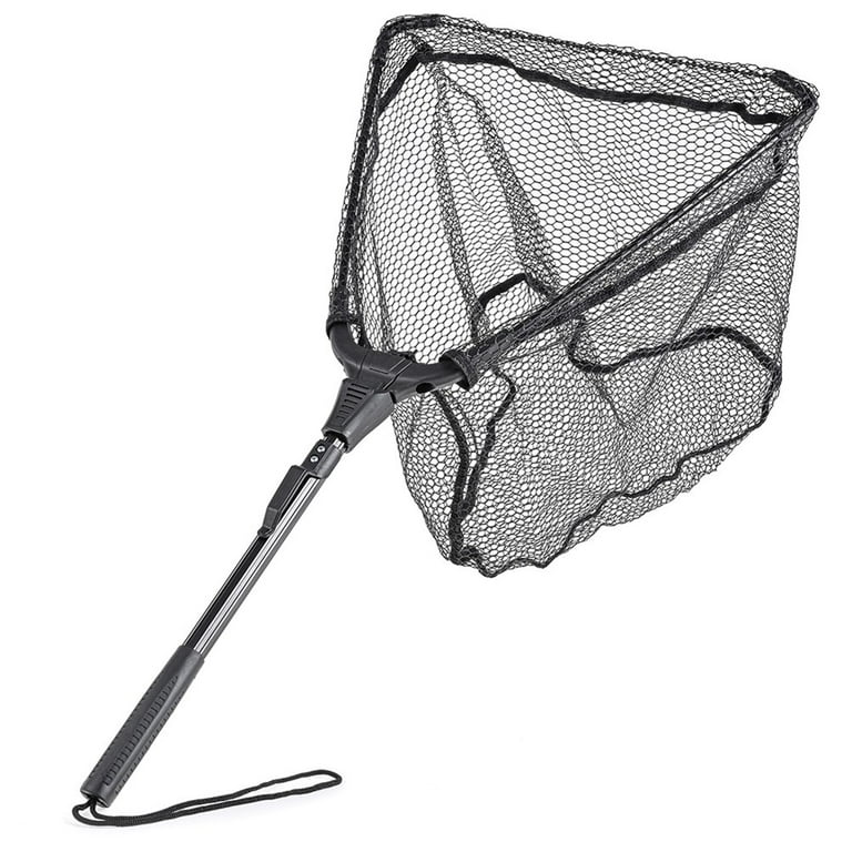 Fishing Net Fish Landing Nets Collapsible Pole Handle for Saltwater Freshwater, Size: 37, 30