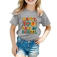 thumbnail image 4 of PMVFHDE Hauts Courts pour Fille Garçon et Fille Mode Décontractée Imprimé Col Rond Manches Courtes T-Shirt Gris, 4-5 Ans, 4 of 4