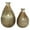 Gold Blown Washed Ombre Teardrop Abstract Round S/2 12", 9"H, variant on DecMode 12", 9"H Blown Washed Ombre Teardrop Gold Glass Vase with Textured Base, Set of 2
