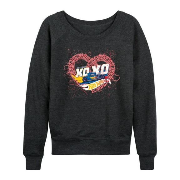 Hot Wheels - XOXO Heart - Ladies French Terry Long Sleeve Shirt