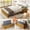 Oak, variant on Full Murphy Bed with Mattress,Full Size Cabinet Bed with Folding Nightstand and Charging Station & LED Light,Multifunctional Space-Saving Wall Bed for Bedroom, Guest Room,Office,White
