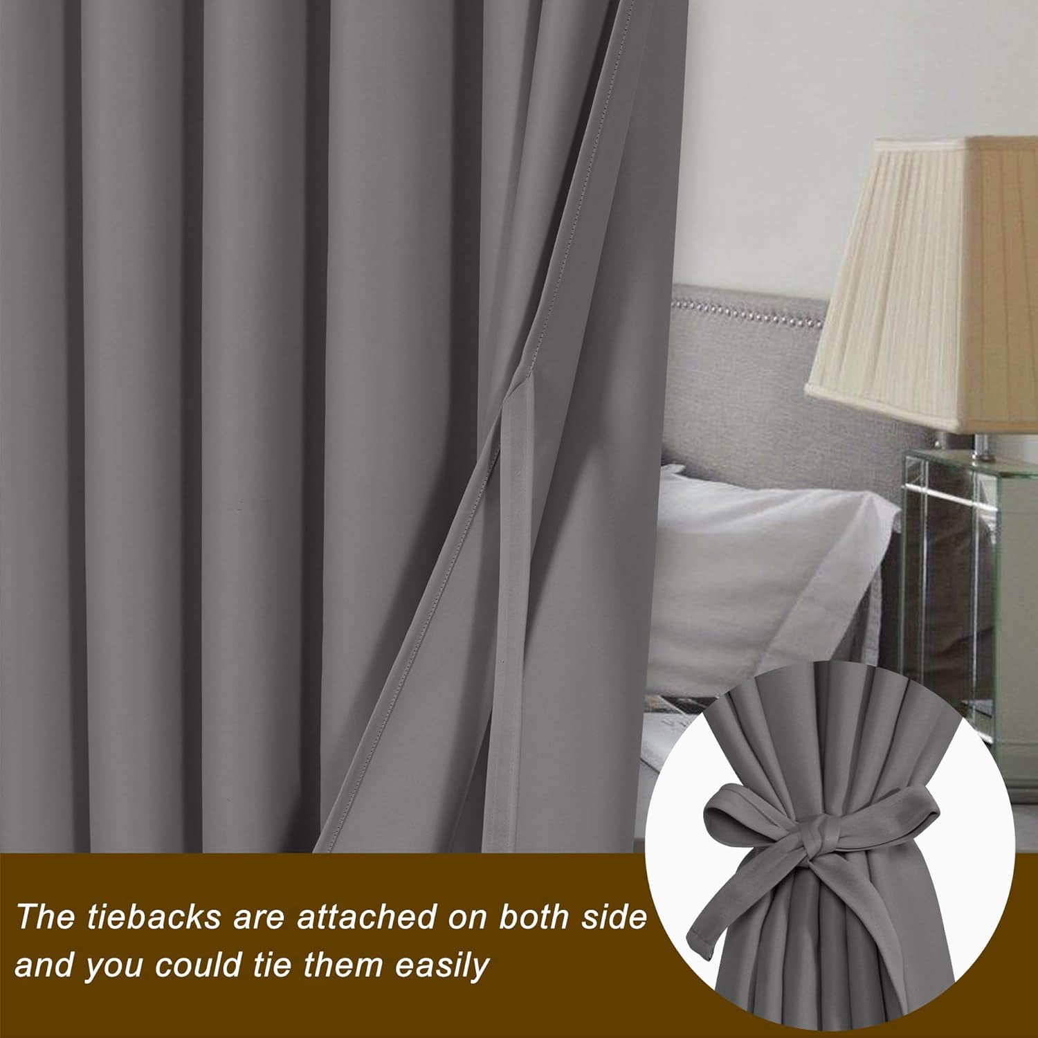 XWZO Sliding Door Curtains 80"W x 84"L, Grommet Privacy Room Divider for Bedroom Living Room, Extra Wide Thermal Blackout Curtains for Patio Sliding Glass Door, 1 Panel, Grey