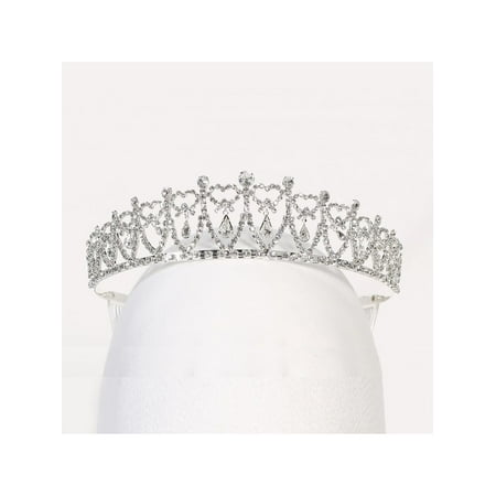 Angels Garment Girls Silver Rhinestone Dangling Royal Crown Tiara