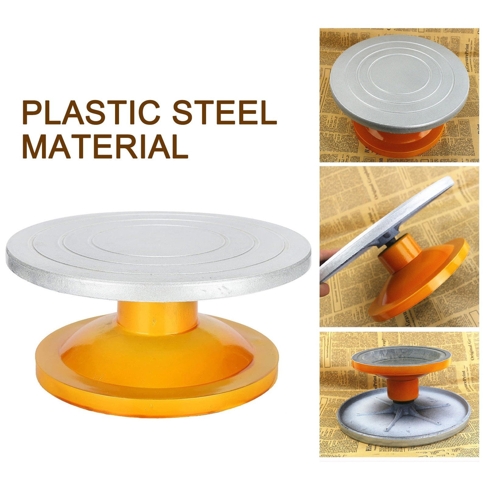 Hzzsbu 30cm Heavy Duty Pottery Banding Wheel, Manual Rotating Turntable for Clay Sculpture Cake Decorating