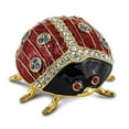 thumbnail image 3 of Pewter Enamel Lady Bug Trinket Box, 3 of 6