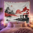 thumbnail image 2 of Sun Mountains Wash with Painting Main Range, Serene Japanese Inspired for Japanese Art Lovers, Wall Decor, Housewarming Gift, Tapestry Wall Hanging for Dorm and Living Room, 2 of 7