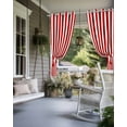 thumbnail image 4 of Outdoor Curtains for Patio Red and White Striped Geometric Waterproof Privacy Outside Curtains with 2 Tiebacks Grommet Top Pergola Curtains for Porch Cabana Gazebo 1 Panel, 54x108 inch, 4 of 7