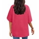 thumbnail image 5 of Ropa de mujer,Blusa informal de poliéster con cuello en V y mangas 3/4, talla grande, suave y cómoda para mujer, sopatenor, 5 of 9