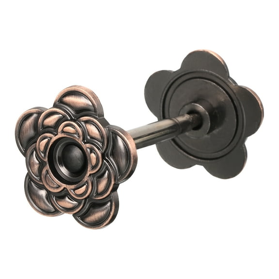 Uxcell Door Hole Cover Plate 1-7/16 inches Zinc Alloy Flower Red Patina Deadbolt Cover Plate for Door Hole Filling