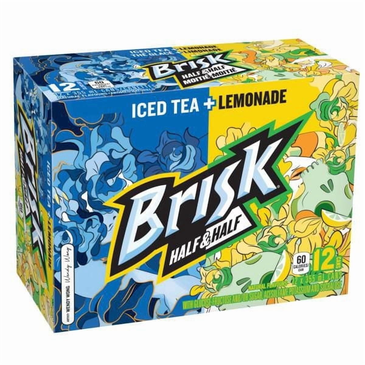 Brisk Moitié-moitié Thé glacé + limonade, 355mL, 12 canettes