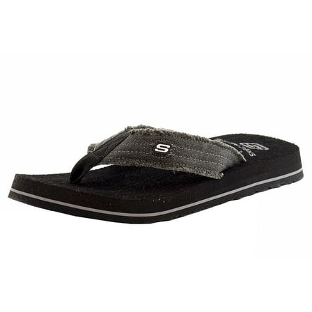 Skechers Men's Fray Cotton Thong,12 M US,Black