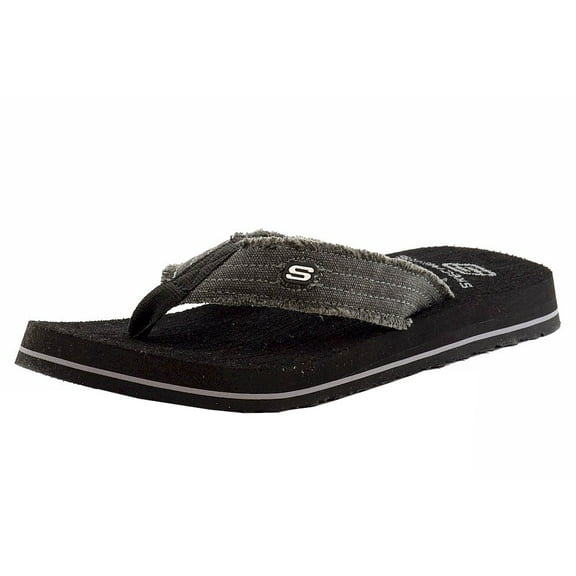 Skechers Men's Fray Cotton Thong,12 M US,Black