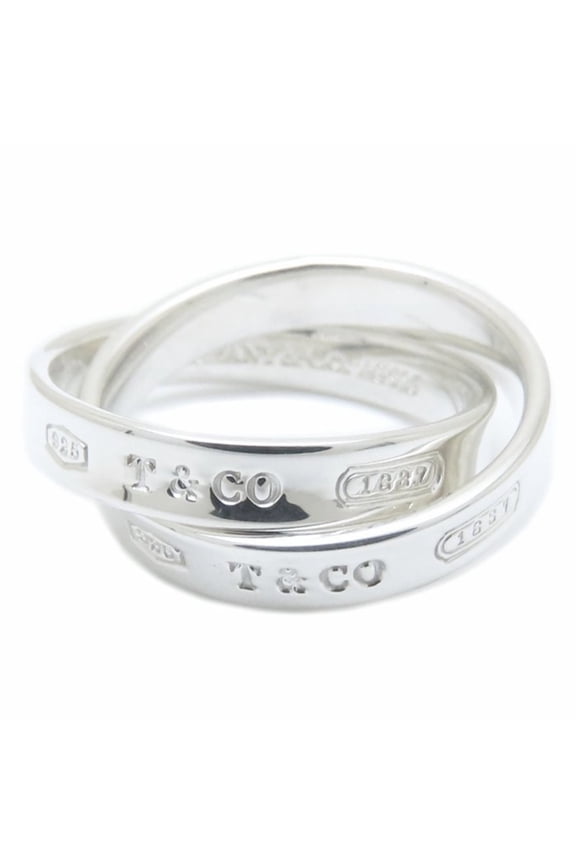 Pre-Owned TIFFANY & Co. 1837 Interlocking Circle Ring, 2-Row, SV925, Women's, 294741 (Good)