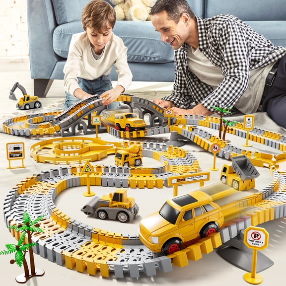 Lucky Doug 236 PCS Race Tracks Toys for Boys 3-6 Years, Race Car Track for Kids Ages 4-8, Toys for 6 Years Old Boys Gift
