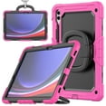 thumbnail image 2 of for Samsung Galaxy Tab S10 Plus/S9 FE+/S9+ Case 12.4 inch, 360 Rotating Shockproof Cover with Stand, Handle, Shoulder Strap (SM-X820/X810/X610), Rose, 2 of 7