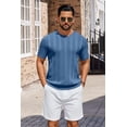 thumbnail image 2 of COOFANDY Men' T-Shirts Short Sleeve Knit Sweater Shirt Casual Crewneck Ribbed Pullover Tees Basic Tops, 2 of 6