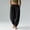 Black women boho harem pants a1, variant on Women's Elastic Waist Harem Pants Flowy Casual Solid Boho Lounge Trousers Long Travel Beach Yoga Palazzo Pants, Blue L