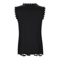 thumbnail image 5 of QYZEU Womens Tops Trendy Solid Color Loose Fit Work Blouses Square Neck Lace Jacquard Sleeveless Tank Top Breathable Comfortable Lightweight Tops Black L, 5 of 5