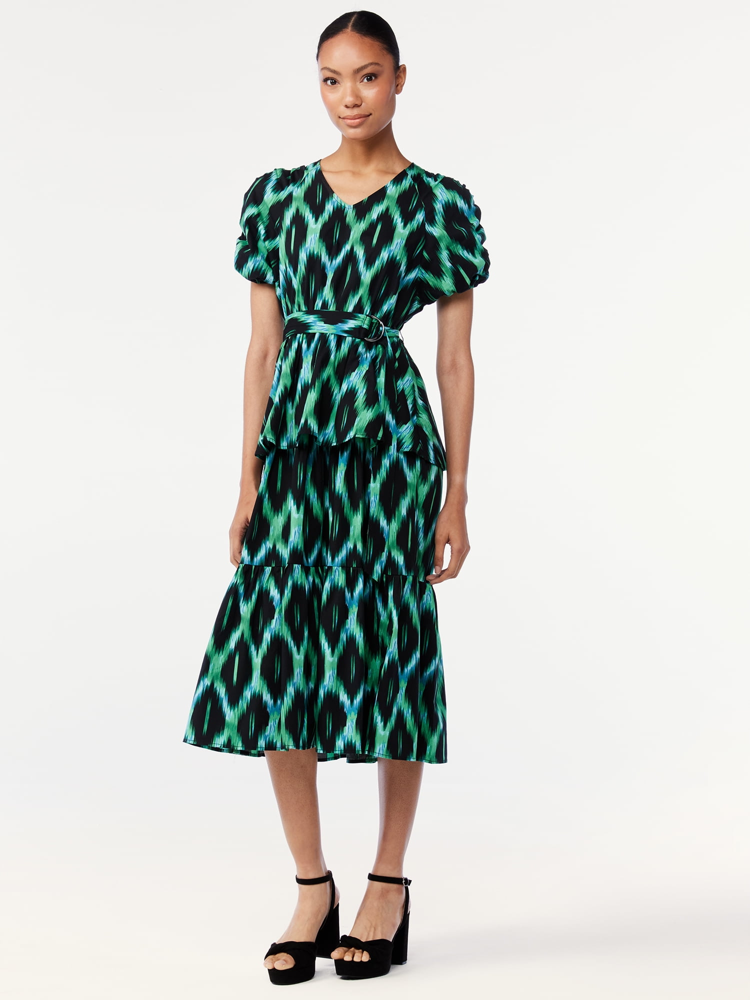 Zcw Oman Principles Wrap Dress Buy Womens Asymmetric Ruffled Midi - Main Image