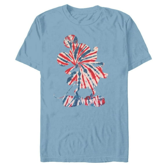 Disney Mickey Mouse Red White Blue Tie Dye - Short Sleeve Blended T-Shirt for Adults - Customized-Ocean Blue
