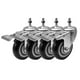 thumbnail image 1 of Rueda giratoria FactorDuty de 4 pulgadas negra con freno de 300 kg de capacidad, 1 of 7