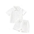 thumbnail image 3 of Kiijoy Toddler Boys Casual Outfits Solid Color Short Sleeve Shirt Shorts Set, Sizes 2-3T, 3 of 3