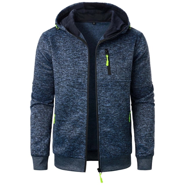 Mens Active Zip Hoodie Sweatshirt with Pockets - Lightweigh Workout Full Zip Track Jacket for Men