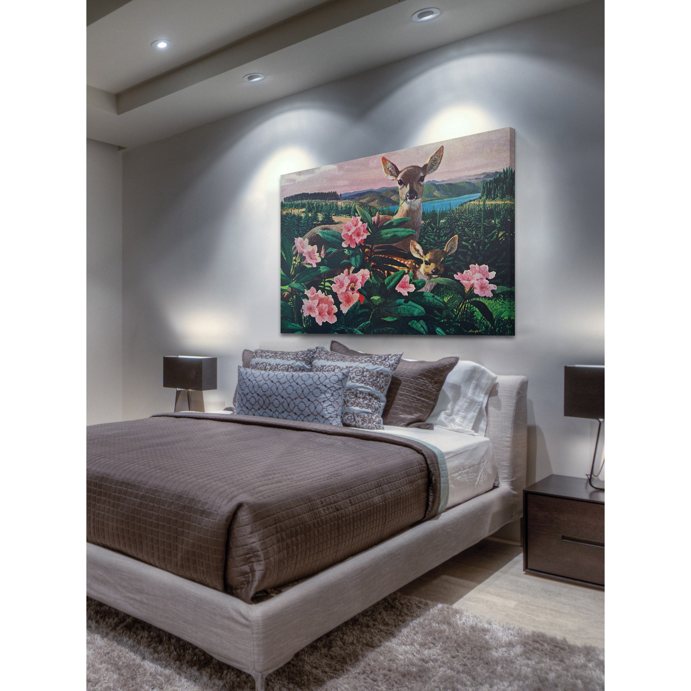 Marmont Hill "Doe and Fawn" Painting Print on Wrapped Canvas