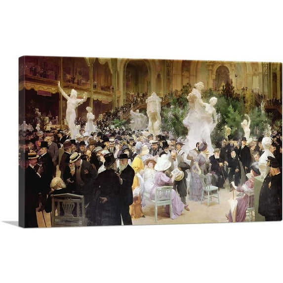 ARTCANVAS Friday At The French Artists Salon 1911 Canvas Art Print by Jules-Alexandre Grun - Size: 26" x 18" (0.75" Deep)