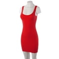 thumbnail image 4 of A2Y Women's Ribbed Scoop Neck Sleeeveless Mini Bodycon Dress Poppy L, 4 of 5