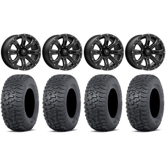MSA Bounty 15" Wheels Black 30" Terra Hook Tires Polaris RZR XP 1000 / PRO XP / Ranger XP 900/1000