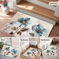 thumbnail image 6 of Spring Floral Vintage Area Rugs 2x3 for Living Room, Retro Teal Tulips Botanical Summer Non Slip Washable Rug Runner, Low Pile Indoor Floor Carpet Mat Bathroom Rugs for Bedroom, Kids Room, 6 of 9