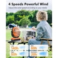 thumbnail image 3 of Ventilador de camping de 24000 mAh – Ventilador de batería recargable desmontable de 9 pulgadas con luz y gancho para tienda de campaña, al aire libre – Ventilador de mesa USB con 4 velocidades para p, 3 of 5