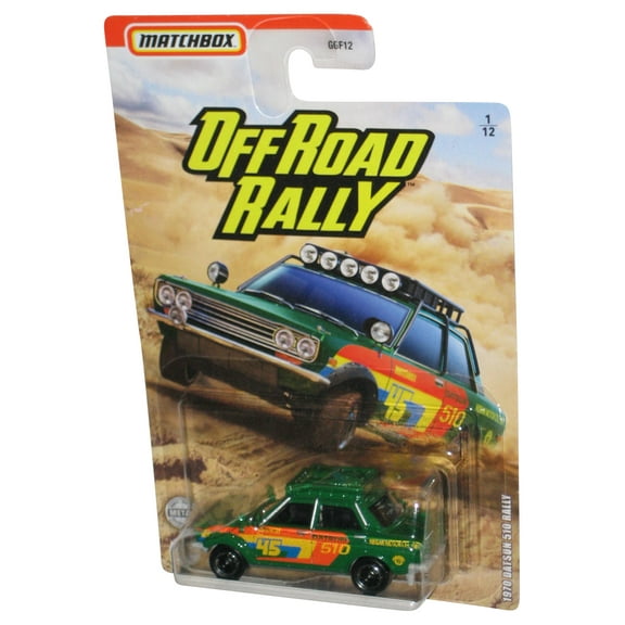 Matchbox OffRoad Rally (2020) Green 1970 Datsun 510 Rally Toy Car 1/12