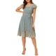 thumbnail image 1 of Vestido Midi de Invitada de Boda para Mujer INSPIRE CHIC con Cuello Cuadrado, Mangas de Volante y Estampado Floral en Azul Gris XL, 1 of 5