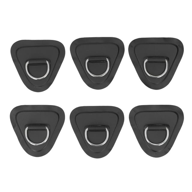 6Pcs D Ring Pad Elastic Rope Set,Durable Stainless Steel PVC D Ring Patch with Bungee Cord for Boats Canoes Kayaks Surfboards