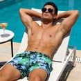 thumbnail image 5 of Telankuip Summer Pattern Printing Swim Shorts for Men Fashion Relaxed Fit Elastic Waist Drawstring Swim Trunks with Pockets Casual Comfortable Breathing Beach Holiday Board Shorts 10-Blue XL, 5 of 8
