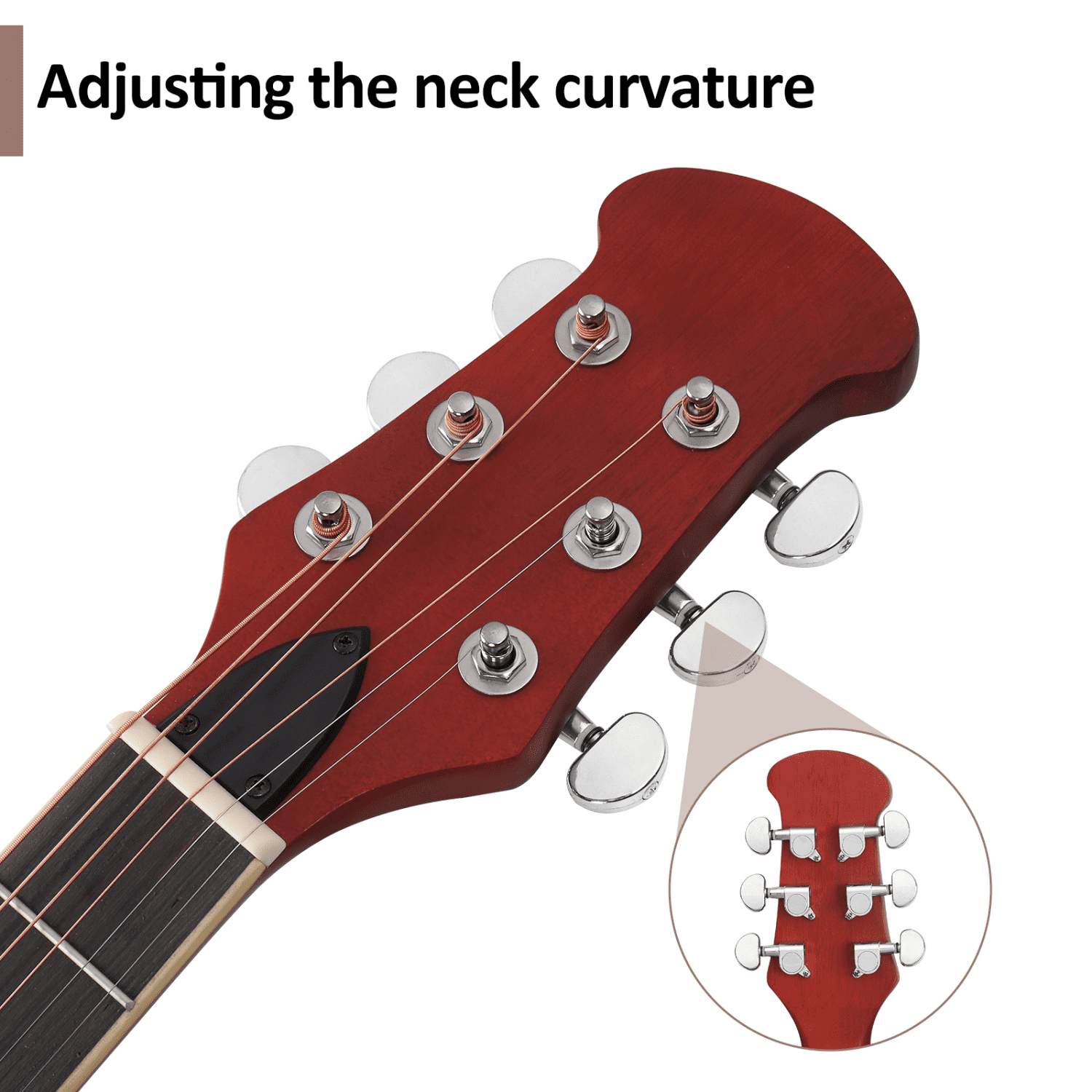 Hassch Acoustic Guitar with Gig Bag, 41 Inch Full Size Guitar with Wrench Tool for Beginners, Burlywood