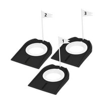 Kuntesetty 3Pcs Golf Putting Cups Portable W/ Flag Practice Hole for Lawn Backyard Yard